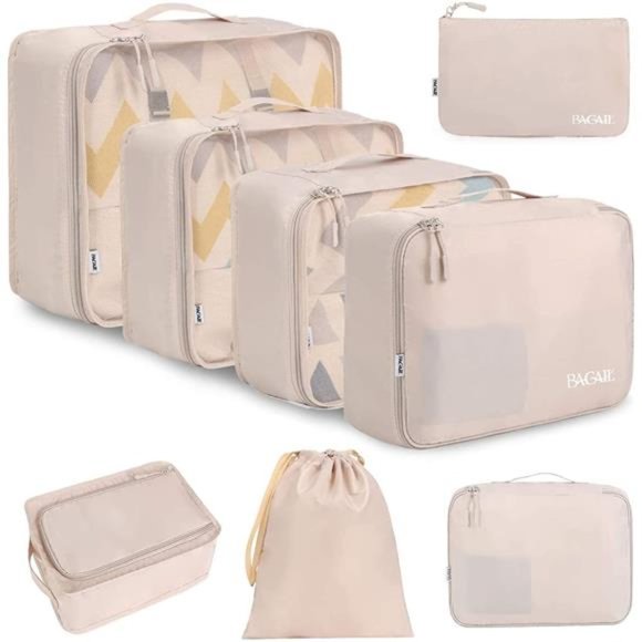8 Pcs Set Packing Cubes Luggage Packing Organizers for Travel Accessories - Picture 1 of 6